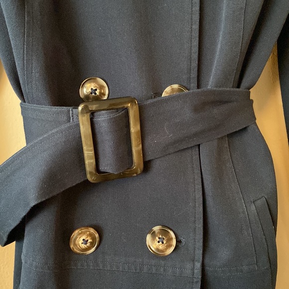 Navy Belted trench coat - Picture 3 of 5